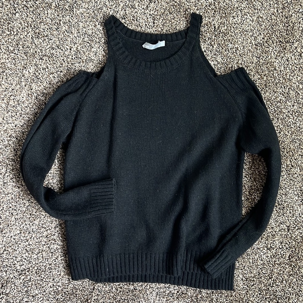 Vince Cut-Out Shoulder Black Sweater, worn once